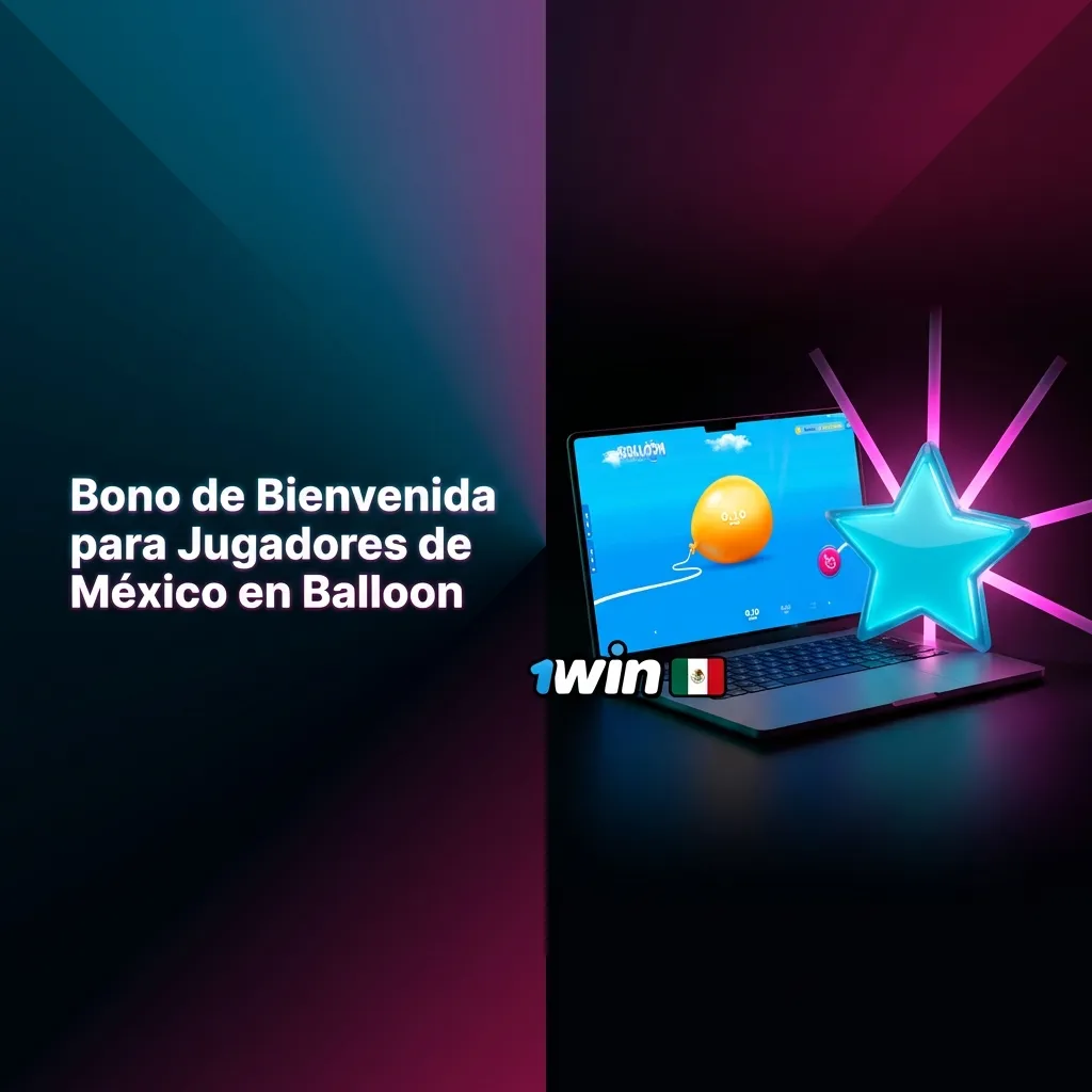 Mexican players claiming 1win casino welcome bonus for Balloon game with 600% deposit match and cashback rewards