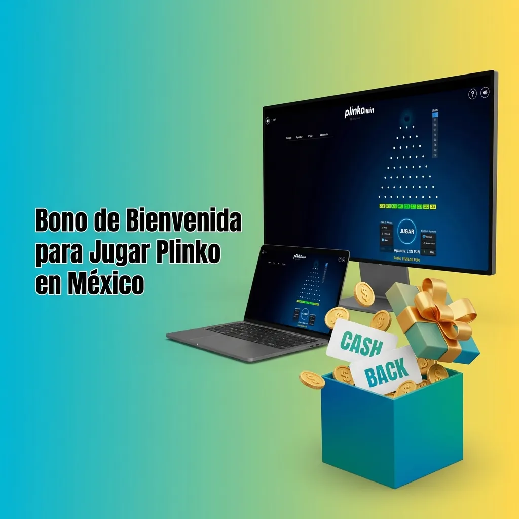 Plinko welcome bonus promotion for Mexican players showing 600% deposit bonus and cashback offers