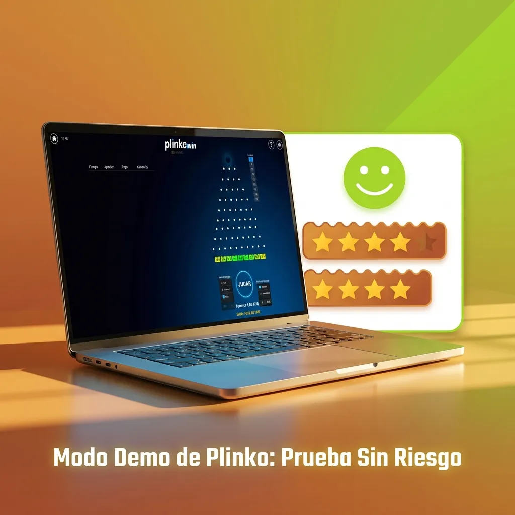 Interfaz del modo demo de Plinko mostrando créditos virtuales y opciones de juego sin riesgo financiero.