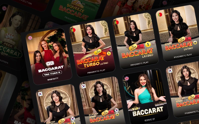 Disfruta baccarat en vivo en 1Win Casino.