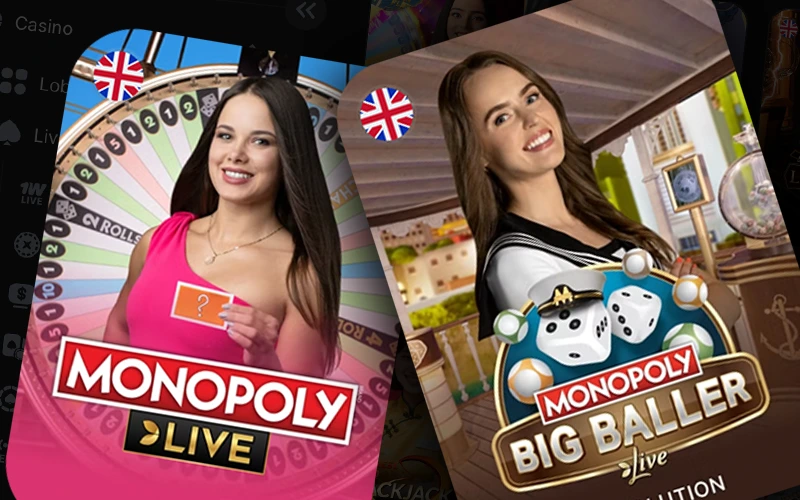Vive la emoción de Monopoly Live en 1Win.