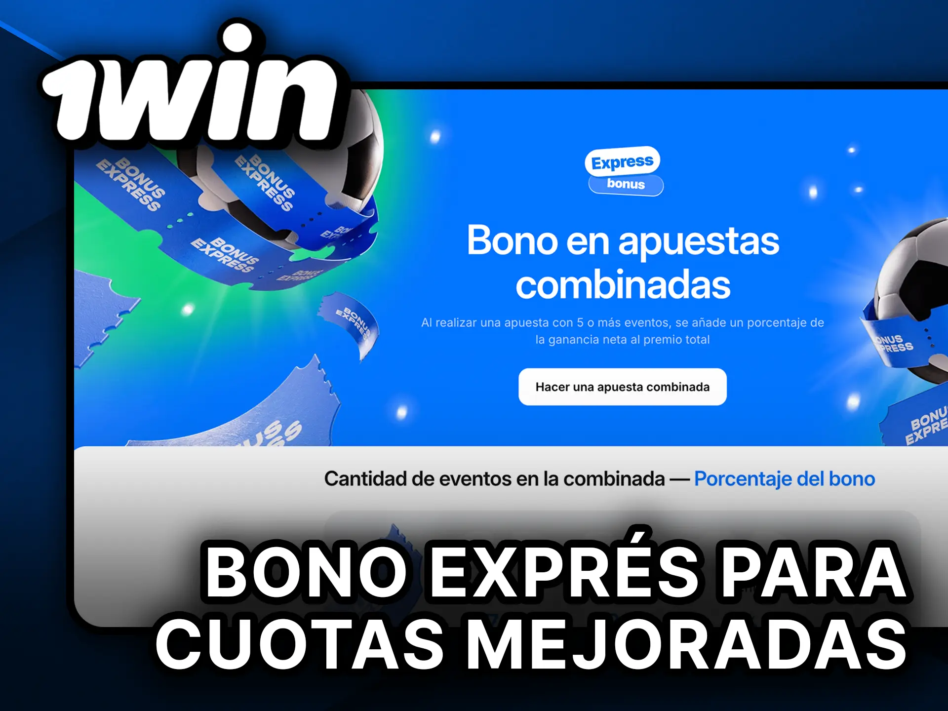 Disfruta del bono exprés de 1Win con cuotas mejoradas para tus apuestas.
