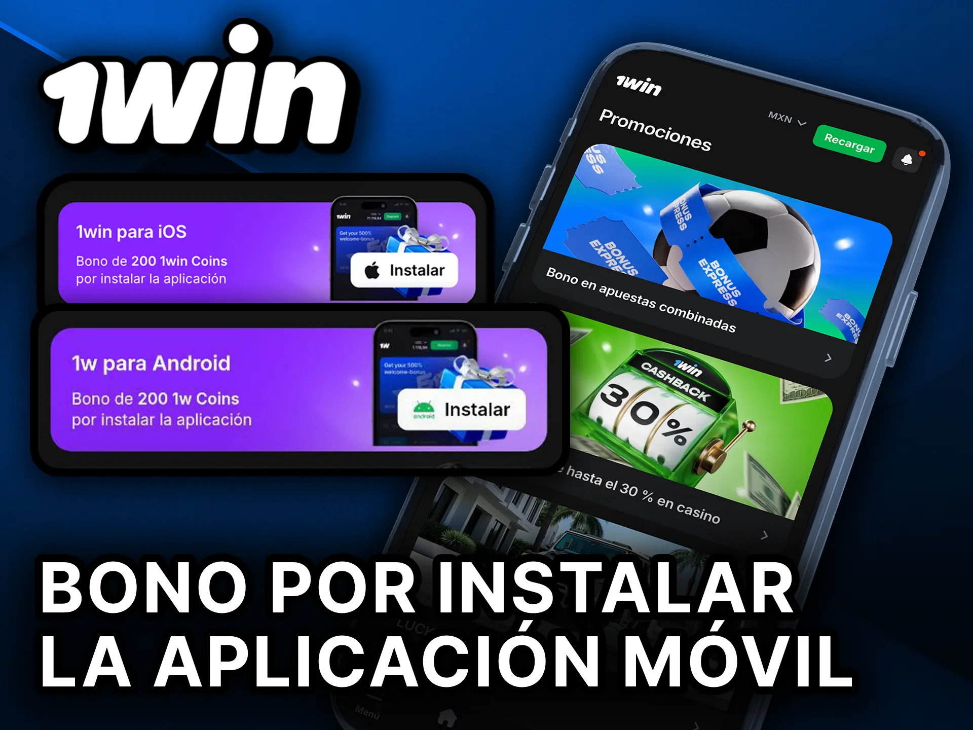 Descarga la app móvil de 1Win y recibe un bono exclusivo por instalación