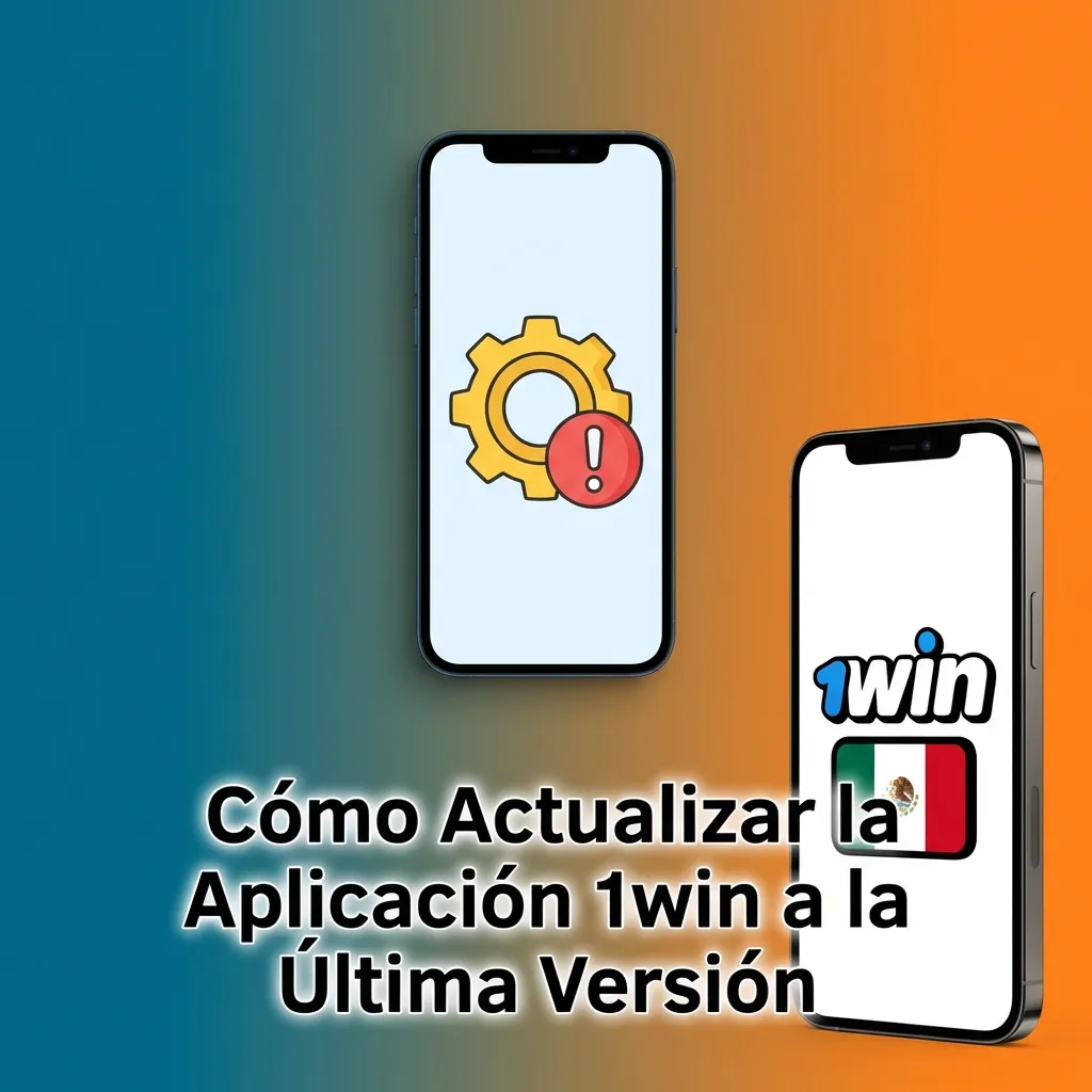 Smartphone mostrando la aplicación 1win actualizándose automáticamente con icono de recarga en pantalla
