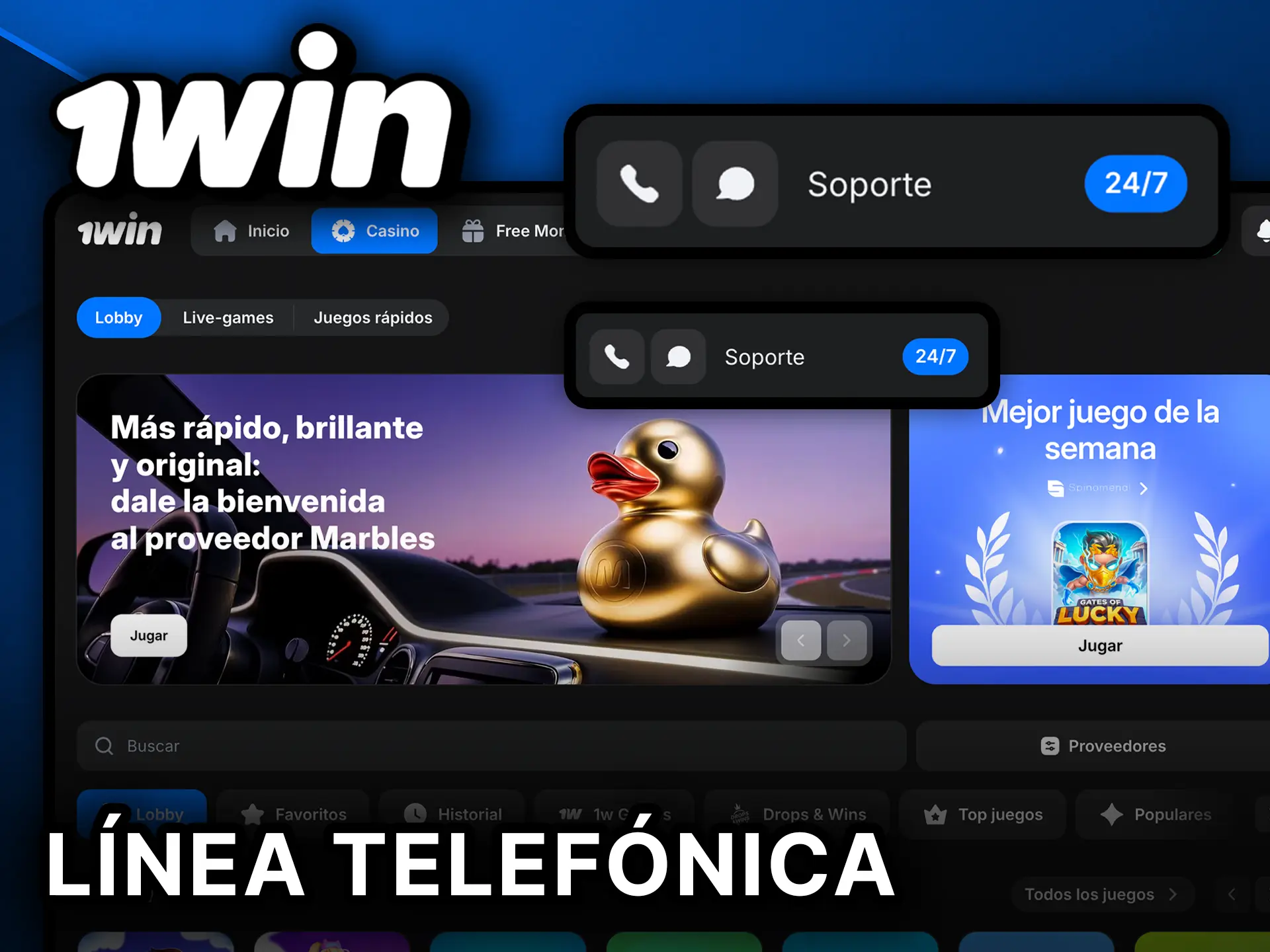 Llama a la línea telefónica oficial de 1Win México para atención directa.