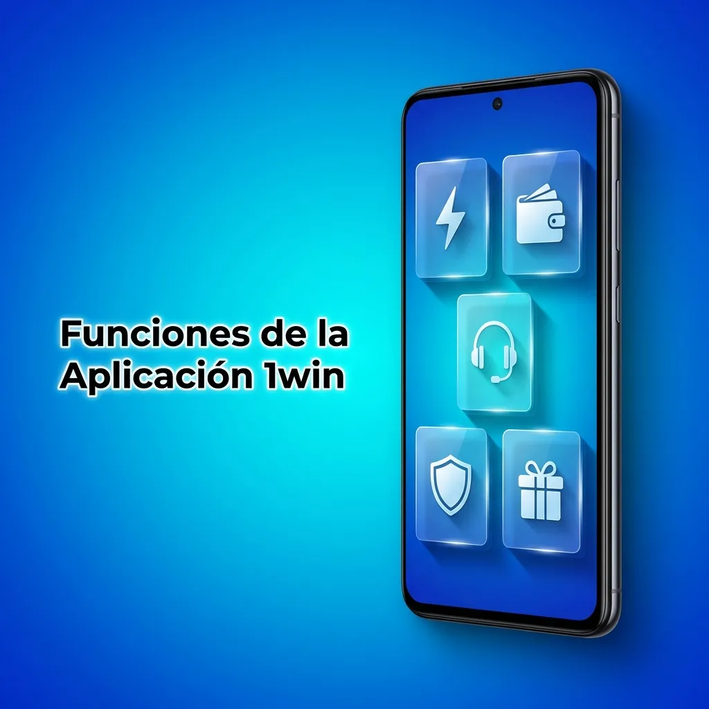 Interfaz de aplicación móvil 1win mostrando funciones de apuestas en vivo, casino, depósitos y retiros en pantalla táctil