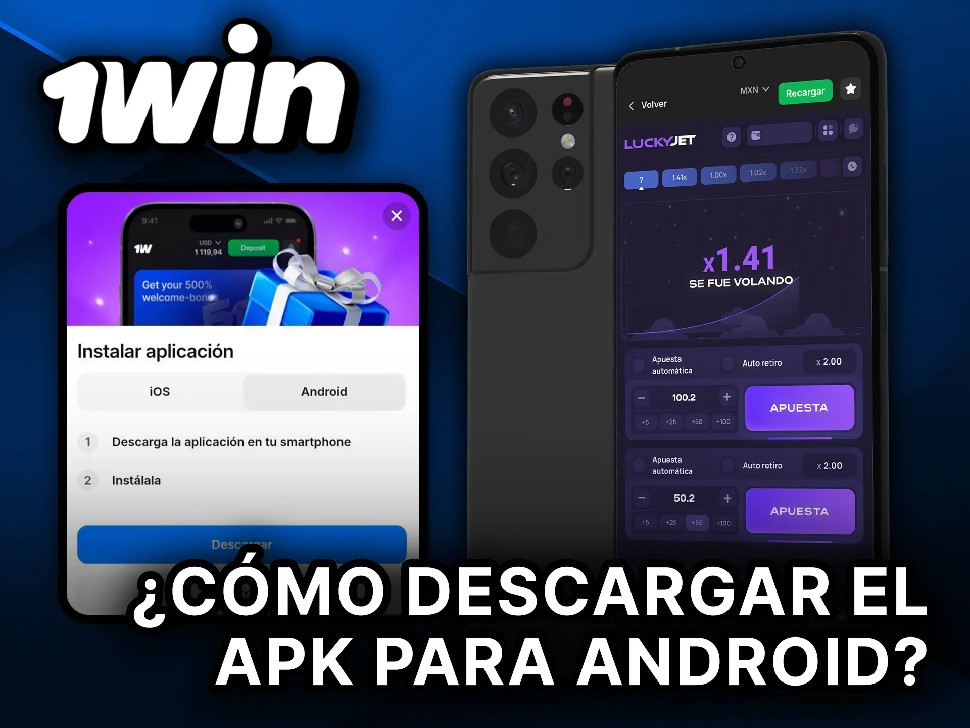 Cómo descargar el apk de Lucky Jet para Android desde 1Win.
