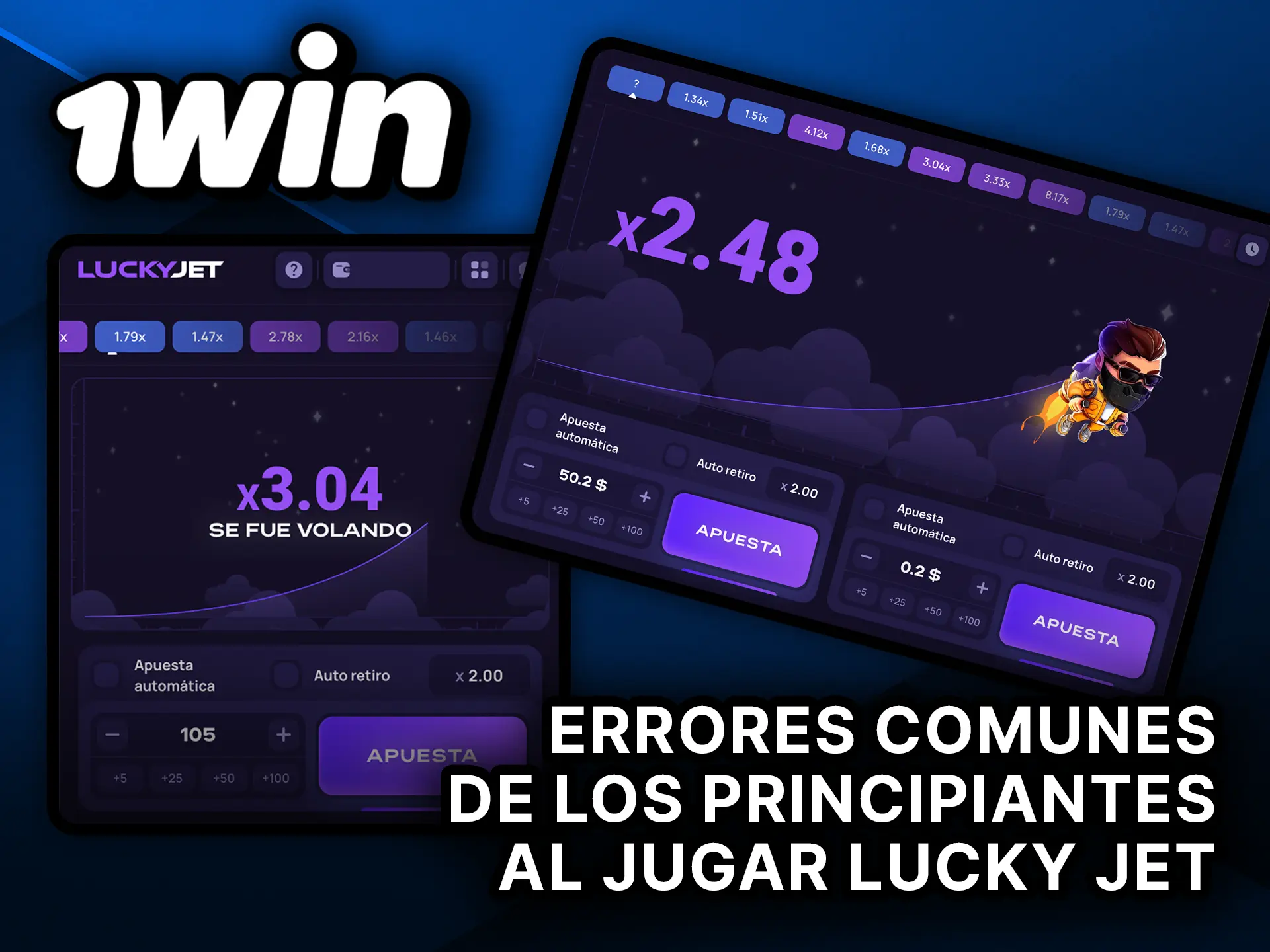 Errores comunes de los principiantes al jugar Lucky Jet y cómo evitarlos en 1Win.