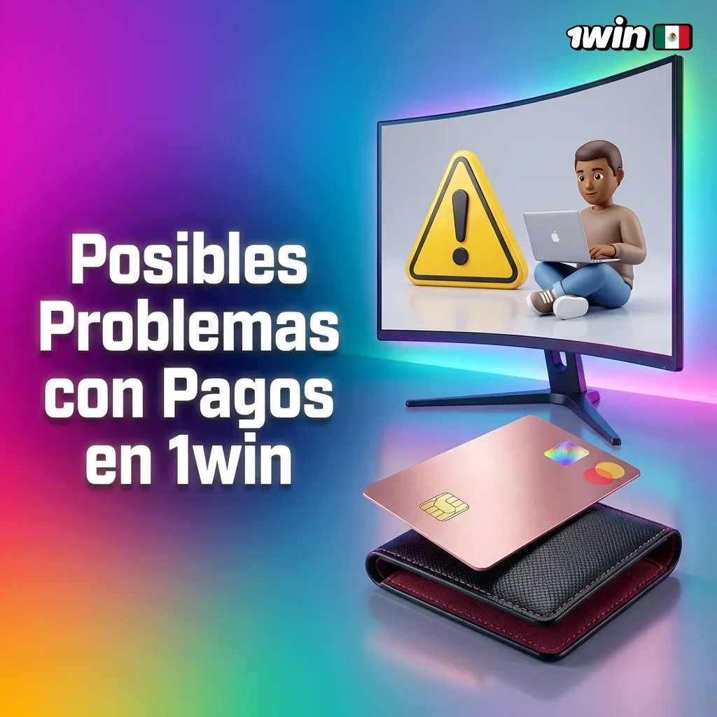 Ilustración de problemas comunes con pagos en 1win México: depósitos, retiros y soluciones para usuarios.