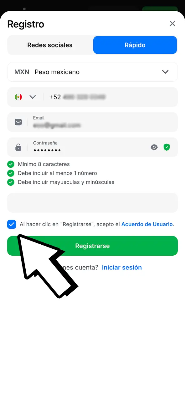 Acepta los términos y desbloquea el acceso al casino y apuestas de 1Win.