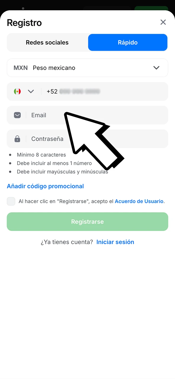 Introduce tu email en 1Win y disfruta de acceso instantáneo.