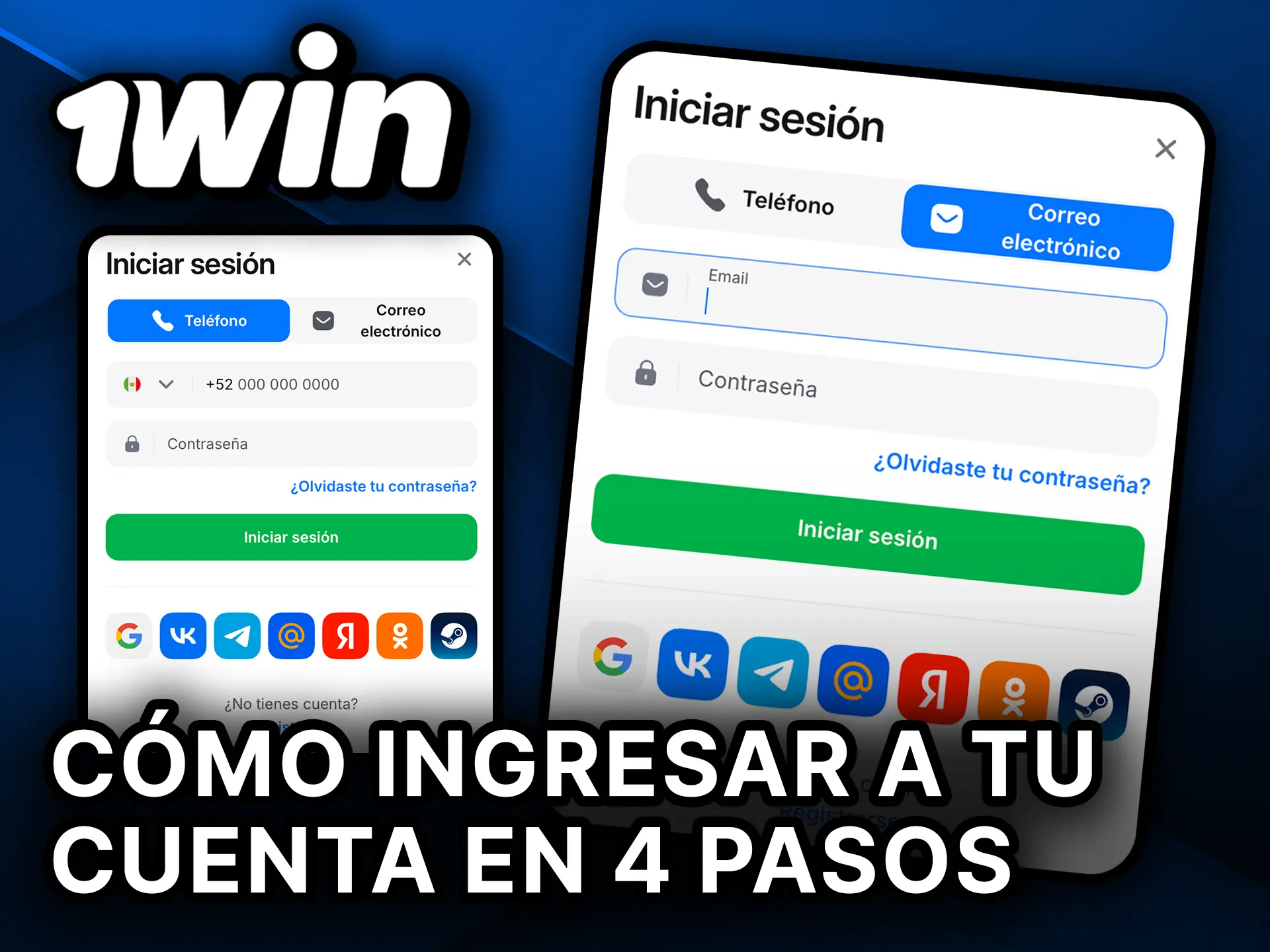 Ingresa a tu cuenta en 1Win fácilmente en solo 4 pasos.